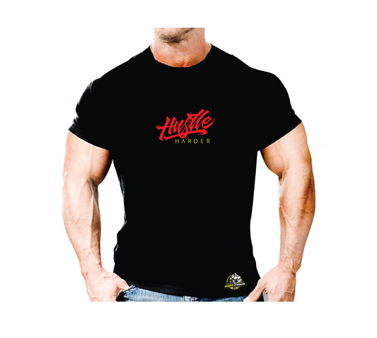 Cotton T-Shirt - Hustle Harder Monsta Gymwear